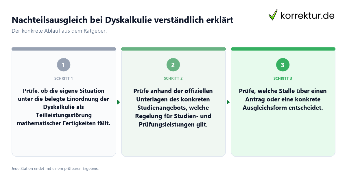 Konkrete Schritte zu Nachteilsausgleich bei Dyskalkulie verständlich erklärt