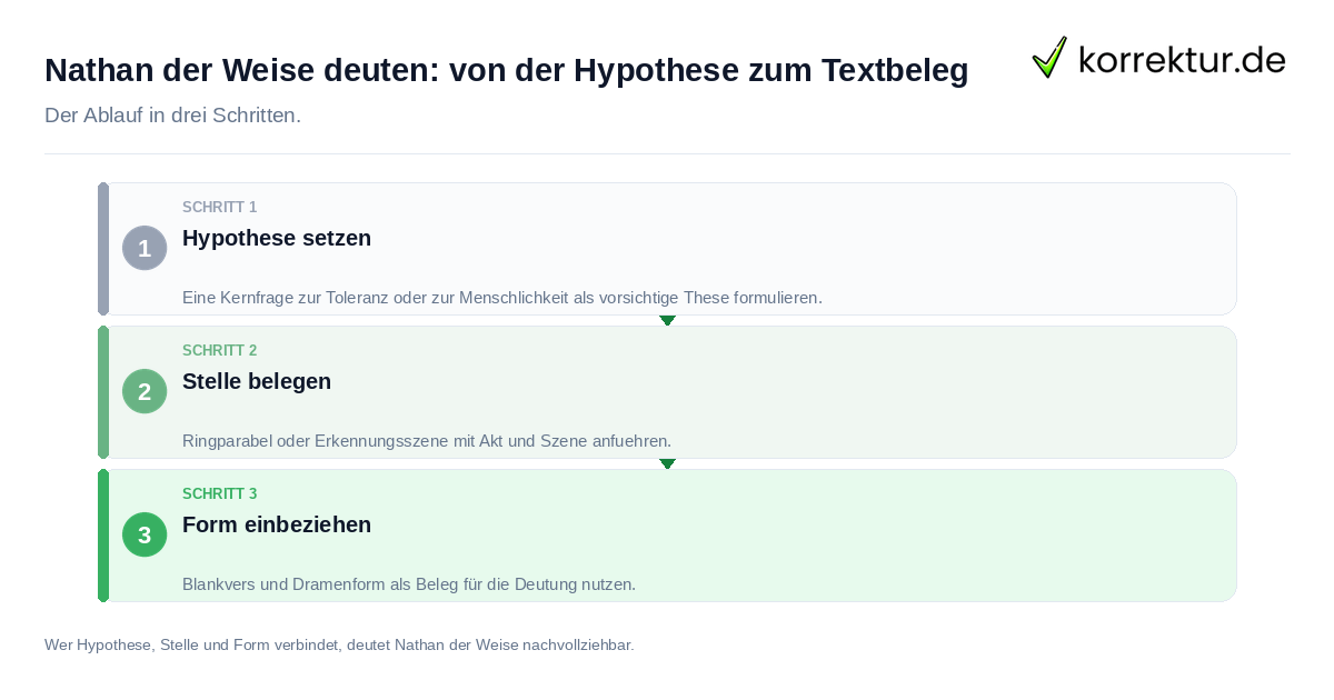 Nathan der Weise deuten: von der Hypothese zum Textbeleg: der Ablauf in drei Schritten