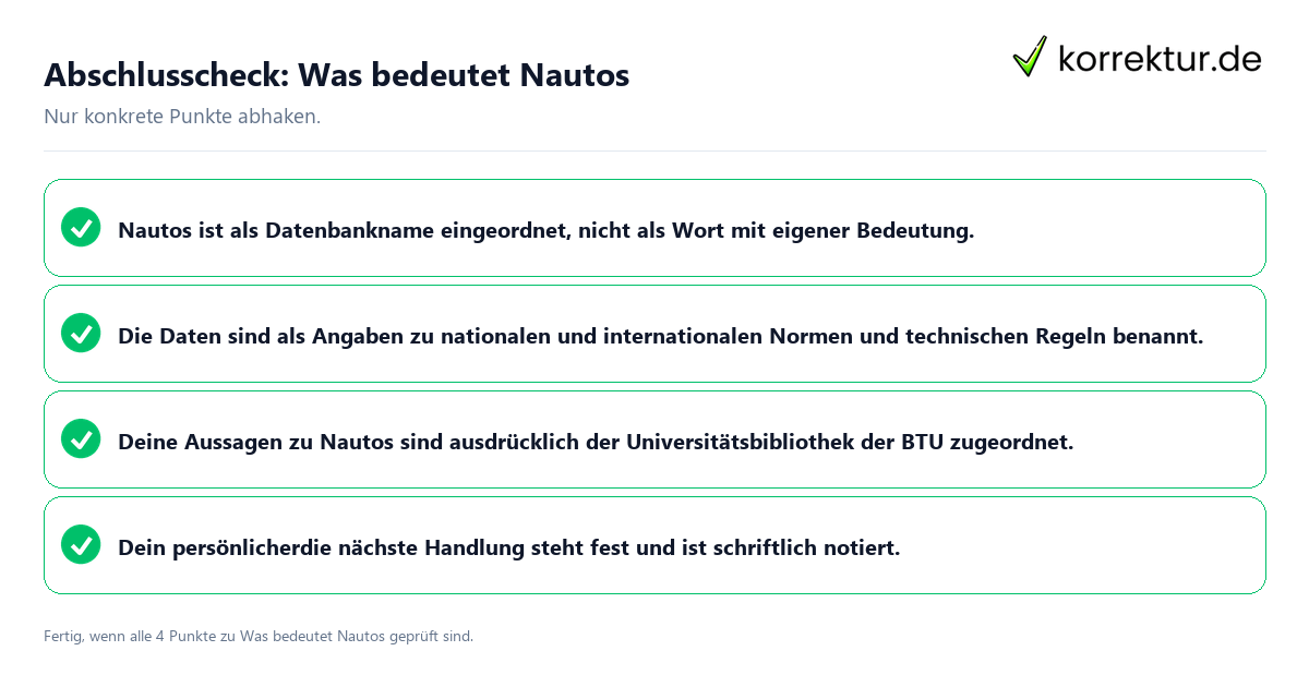 Abschlusscheck: Was bedeutet Nautos Konkreter Abschlusscheck zu Was bedeutet Nautos