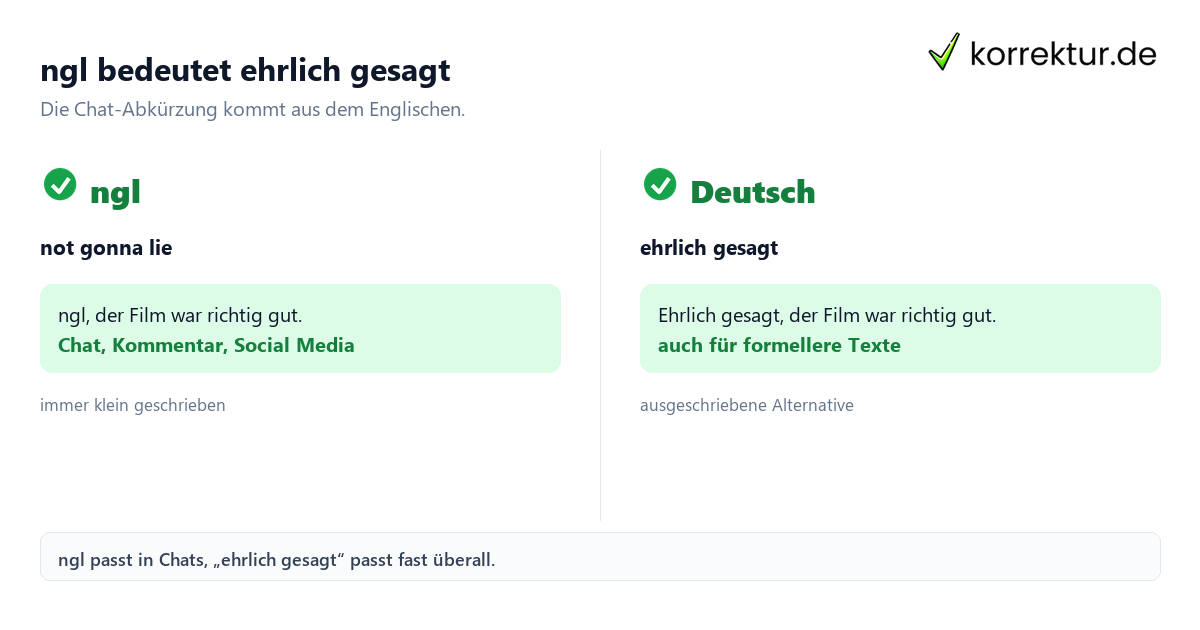 ngl Bedeutung: Englisch und deutsche Übersetzung im Vergleich