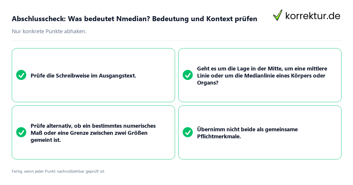 Konkreter Abschlusscheck zu Was bedeutet Nmedian? Bedeutung und Kontext prüfen