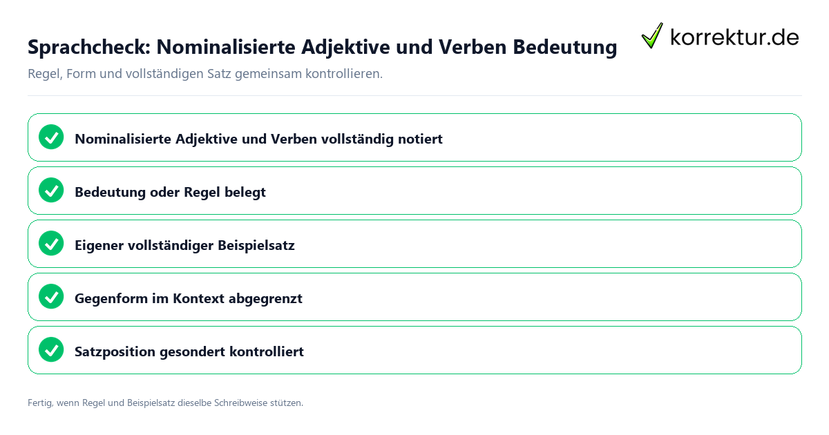 Sprachcheck: Nominalisierte Adjektive und Verben Bedeutung Konkreter Sprachcheck zu Nominalisierte Adjektive und Verben Bedeutung