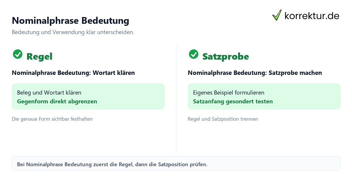 Nominalphrase Bedeutung mit Bedeutung und passender Verwendung im Vergleich