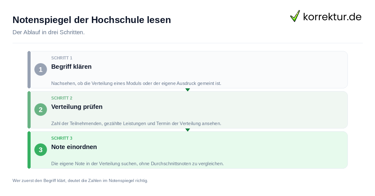 Notenspiegel der Hochschule lesen: der Ablauf in drei Schritten