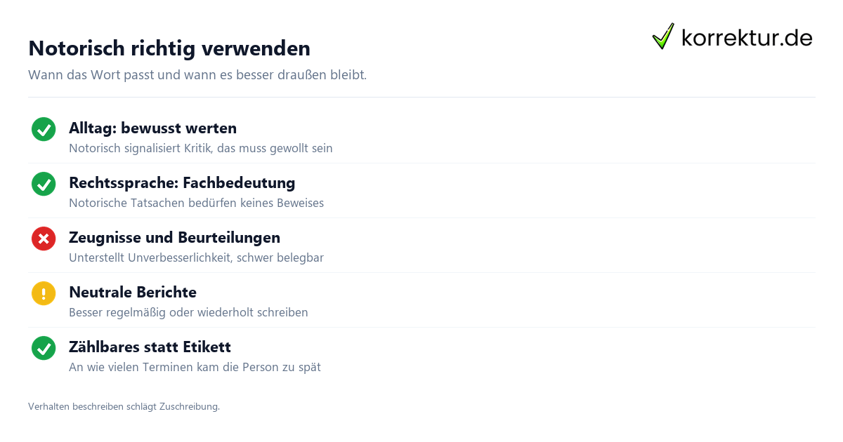Notorisch Bedeutung