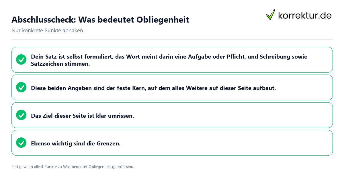 Konkreter Abschlusscheck zu Was bedeutet Obliegenheit