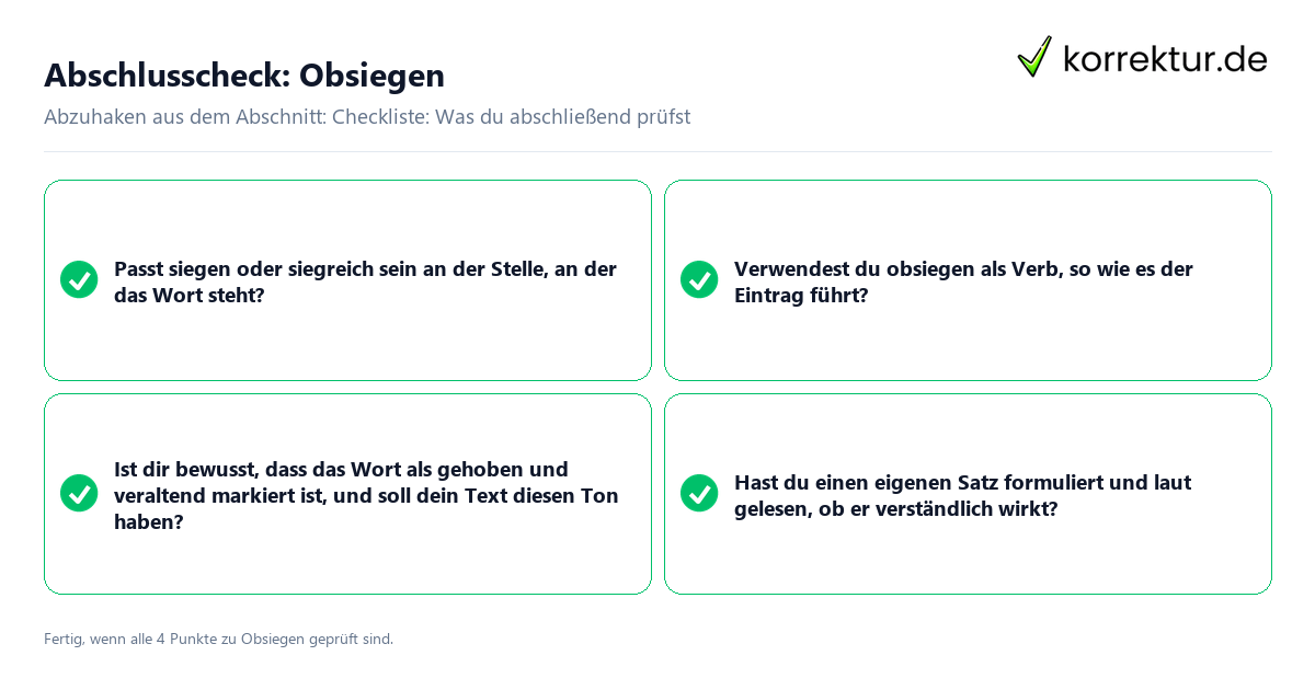 Abschlusscheck: Obsiegen Konkreter Abschlusscheck zu Obsiegen