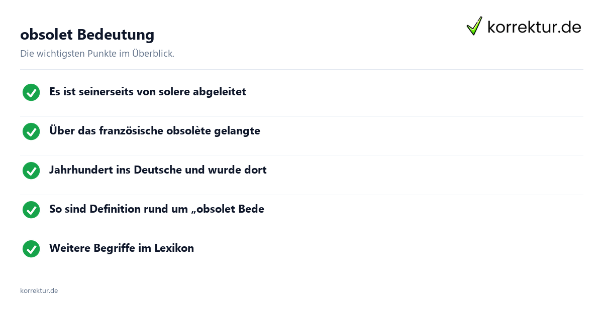 obsolet Bedeutung obsolet Bedeutung: Überblick