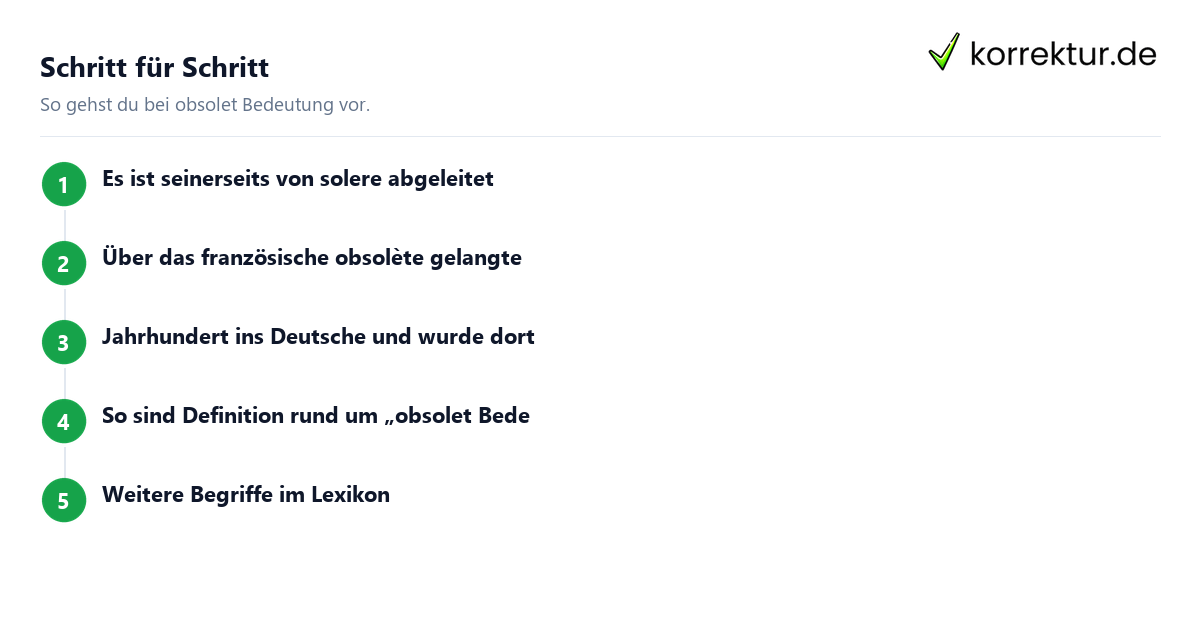 obsolet Bedeutung: Schritte