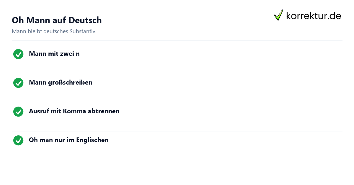 Oh Mann oder oh man