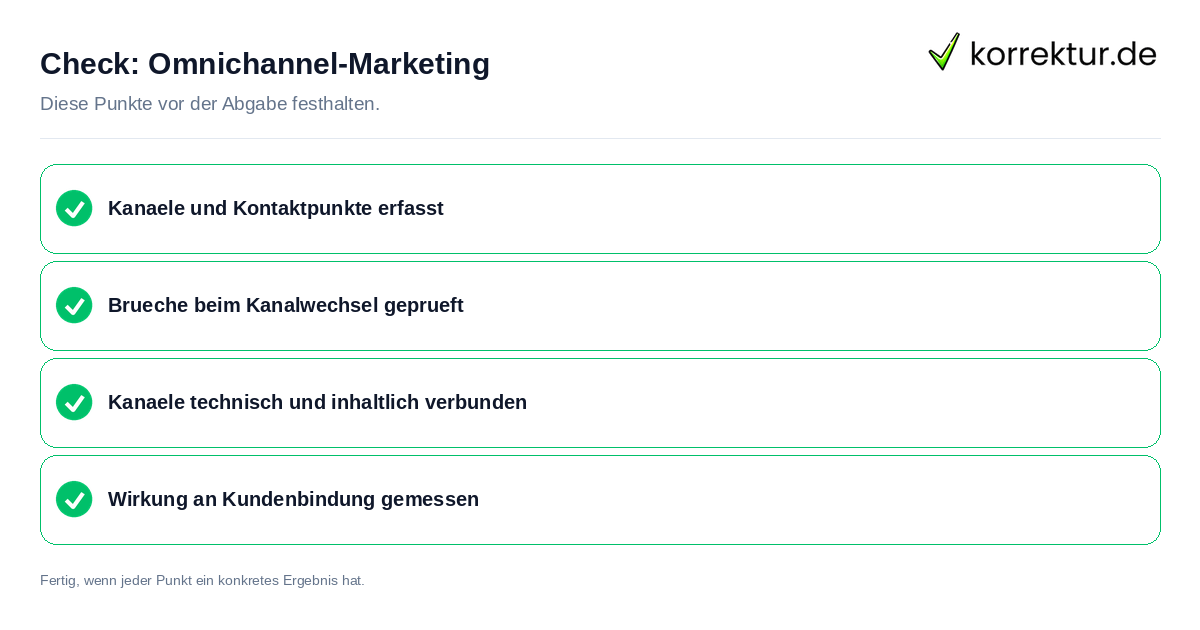 Omnichannel-Marketing: Prüfliste mit vier Punkten