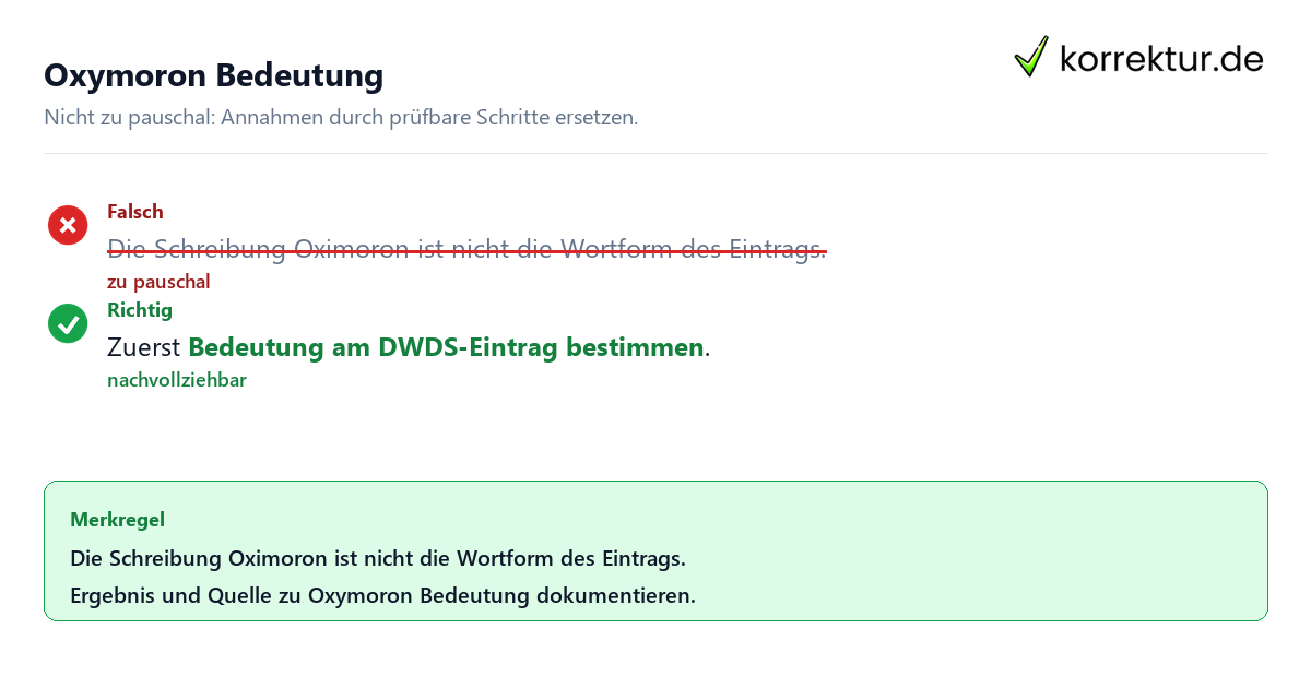 Oxymoron Bedeutung Ungeeignete und belastbare Vorgehensweise bei Oxymoron Bedeutung