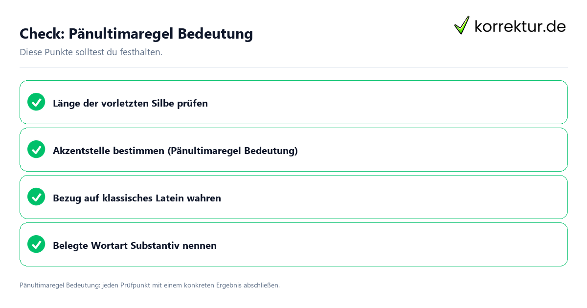 Check: Pänultimaregel Bedeutung Pänultimaregel Bedeutung mit einer themenspezifischen Checkliste