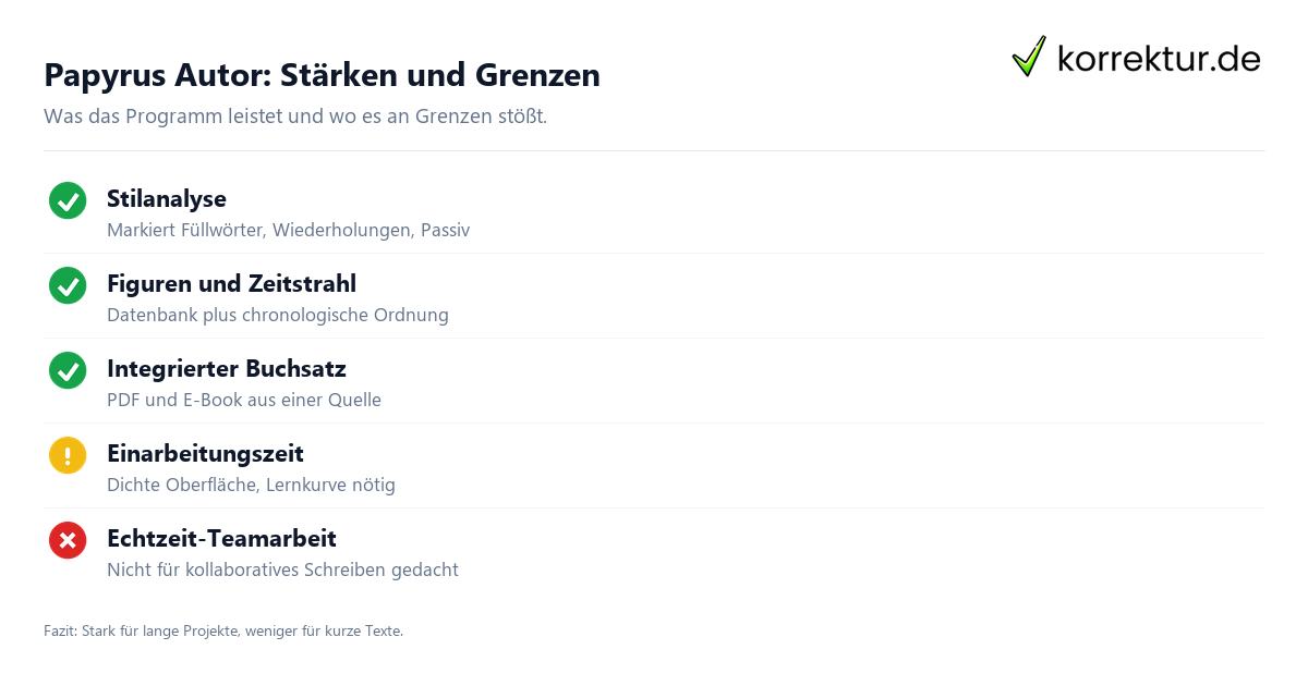Papyrus Autor Stärken und Grenzen im Überblick