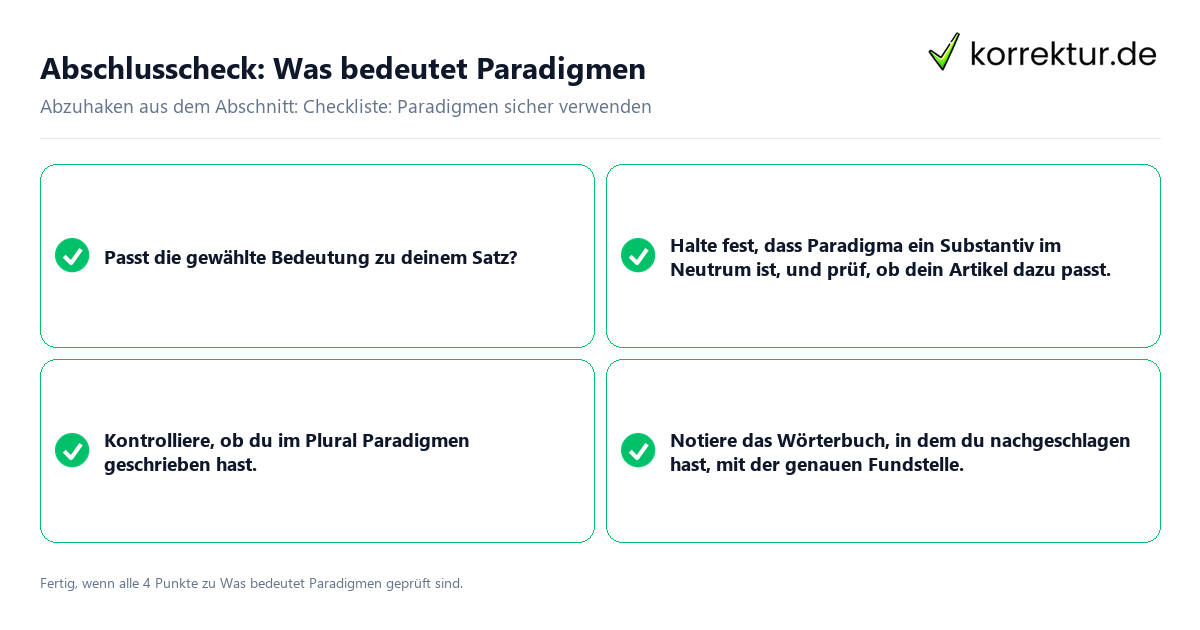 Abschlusscheck: Was bedeutet Paradigmen Konkreter Abschlusscheck zu Was bedeutet Paradigmen