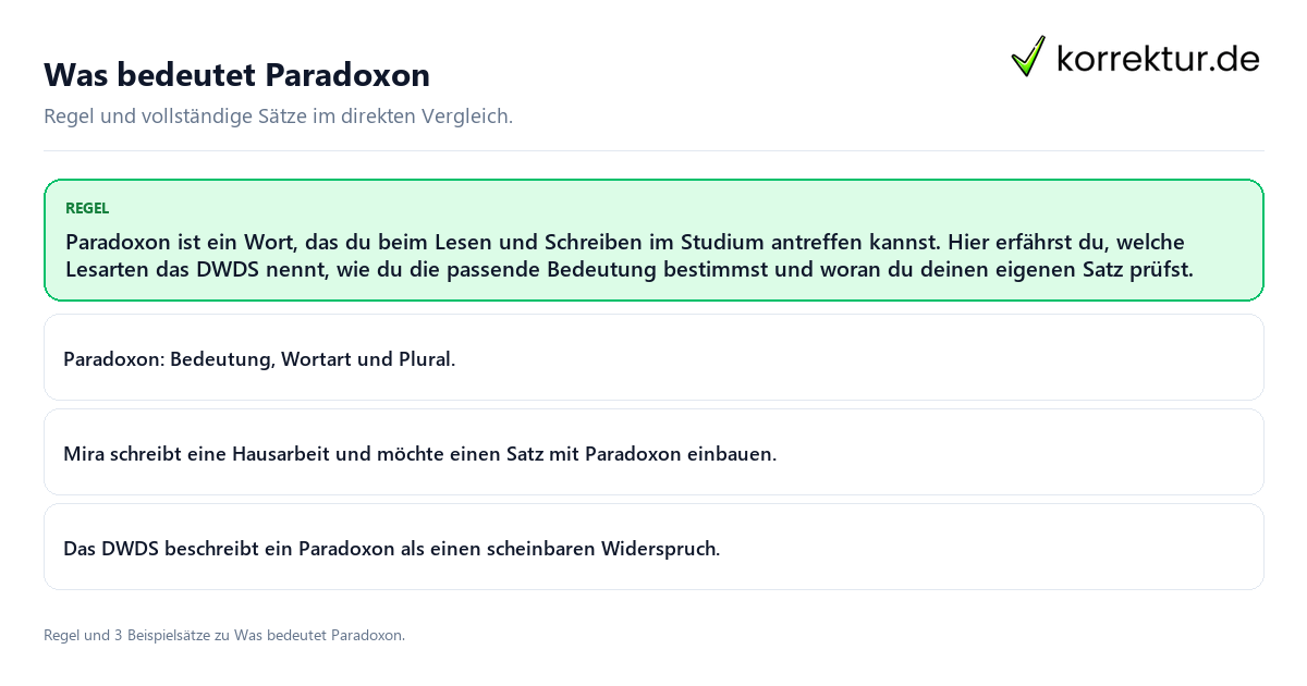 Was bedeutet Paradoxon Konkrete Regel und vollständige Beispielsätze zu Was bedeutet Paradoxon