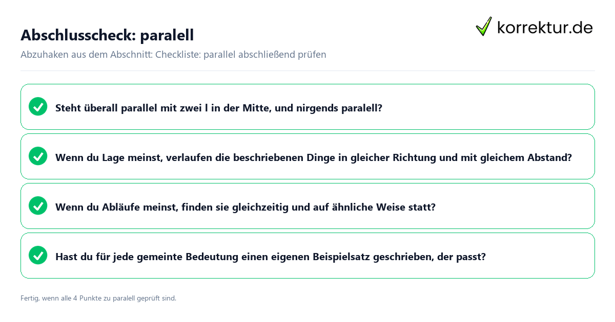 Konkreter Abschlusscheck zu paralell