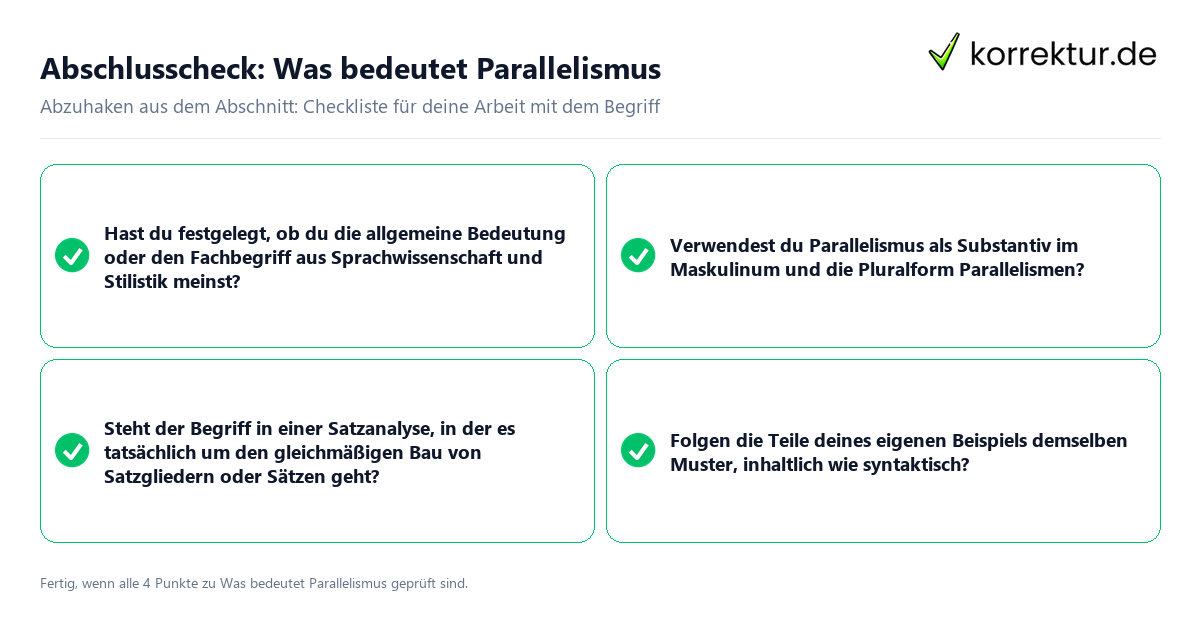 Konkreter Abschlusscheck zu Was bedeutet Parallelismus