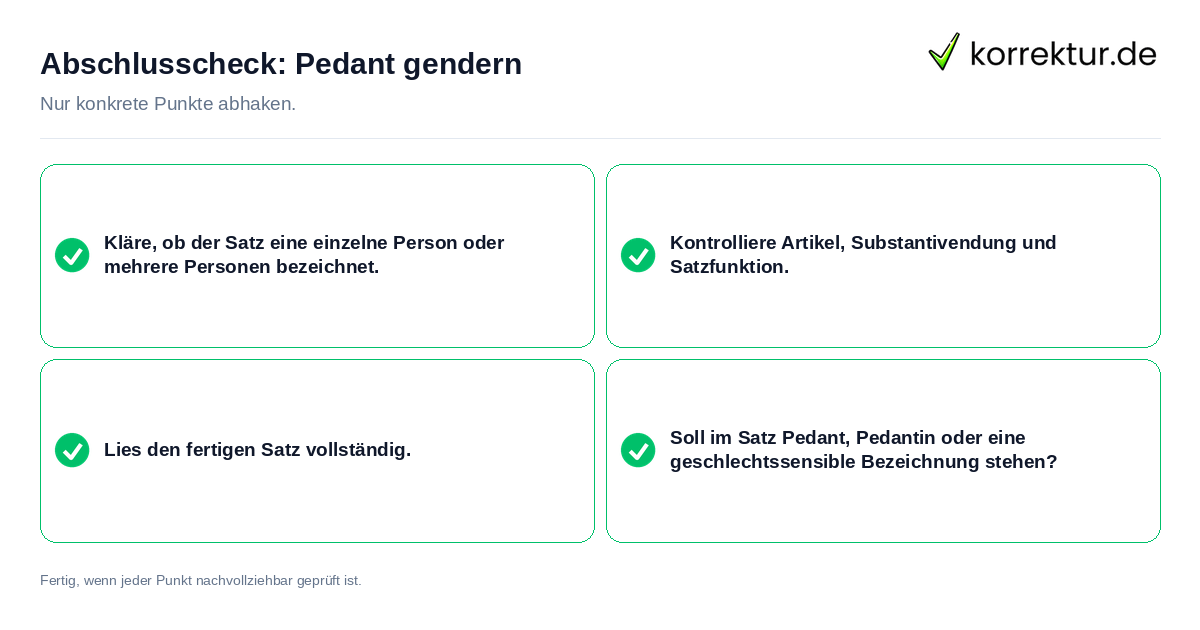 Abschlusscheck: Pedant gendern Konkreter Abschlusscheck zu Pedant gendern
