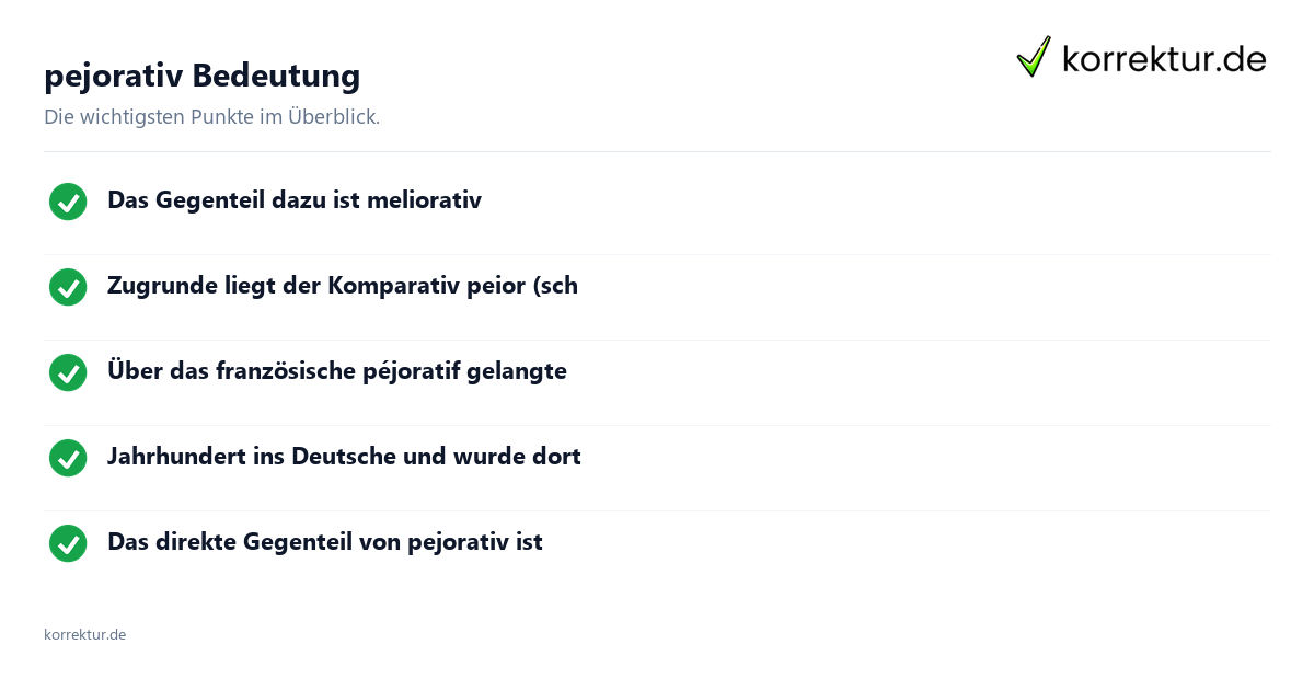 pejorativ Bedeutung pejorativ Bedeutung: Überblick