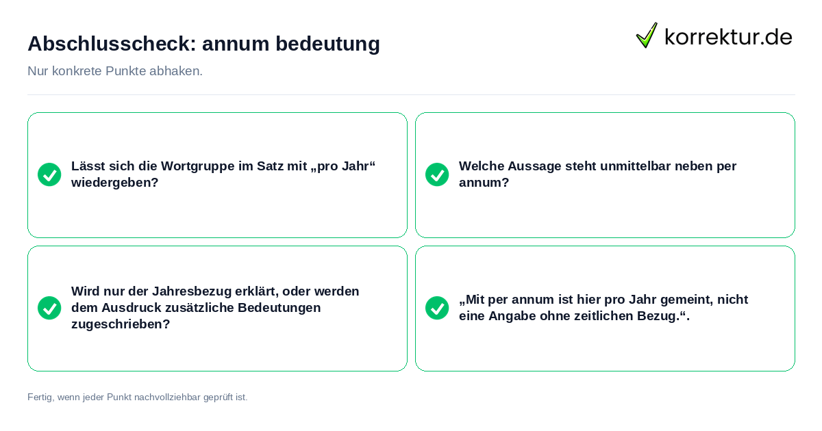 Konkreter Abschlusscheck zu annum bedeutung
