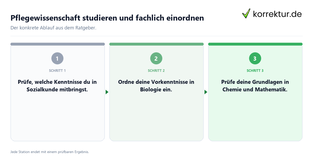 Pflegewissenschaft studieren und fachlich einordnen Konkrete Schritte zu Pflegewissenschaft studieren und fachlich einordnen