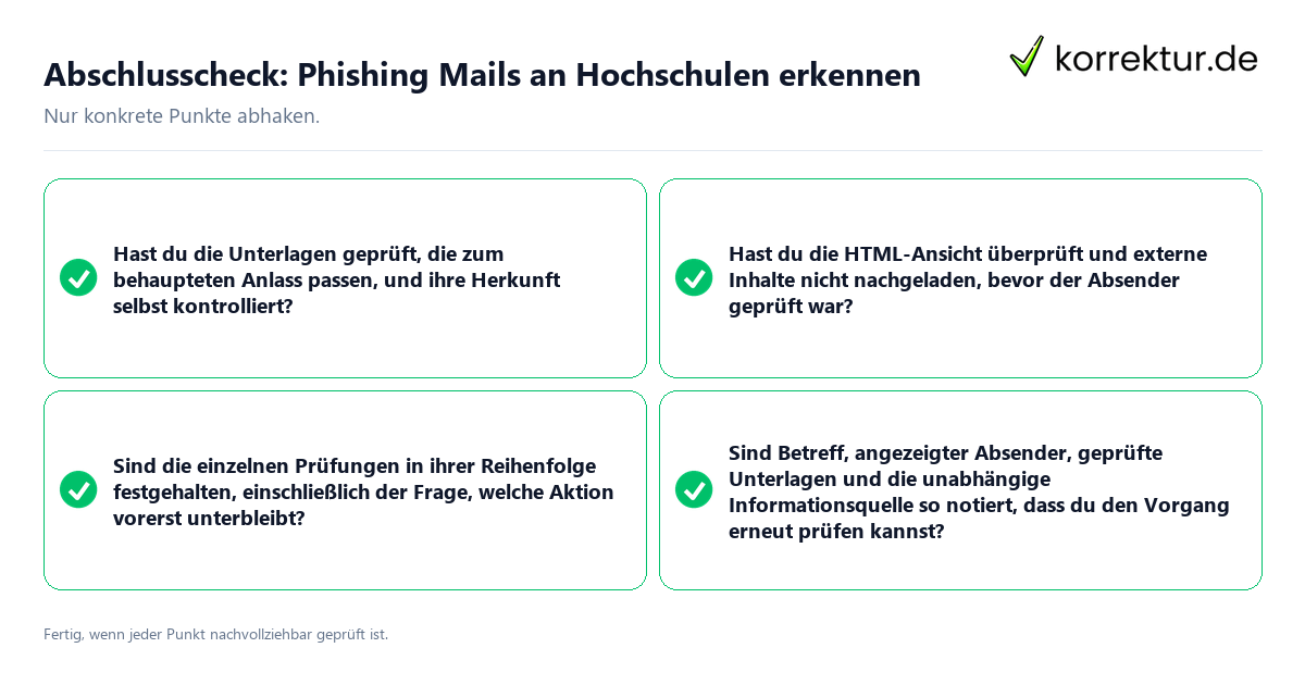 Konkreter Abschlusscheck zu Phishing Mails an Hochschulen erkennen