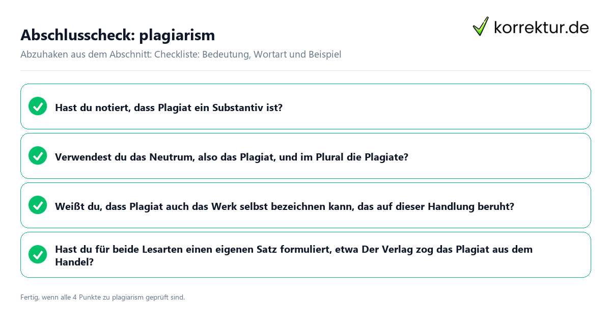 Abschlusscheck: plagiarism Konkreter Abschlusscheck zu plagiarism