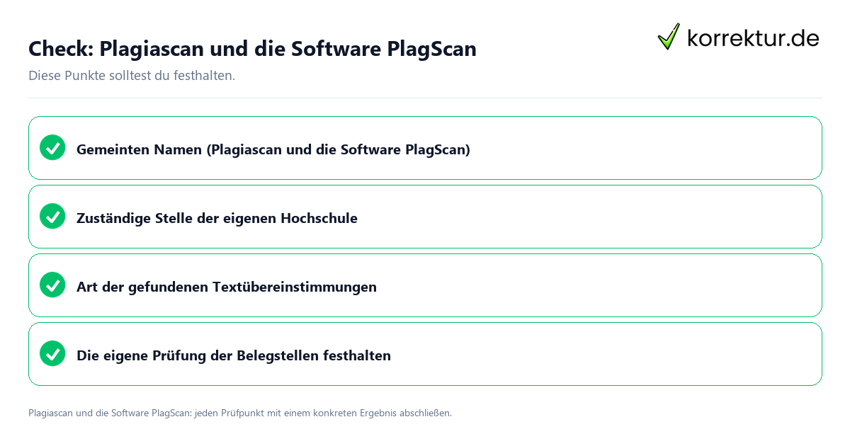 Check: Plagiascan und die Software PlagScan Plagiascan und die Software PlagScan mit einer themenspezifischen Checkliste