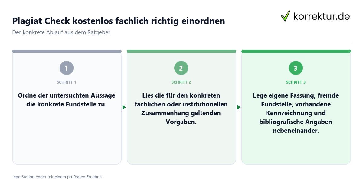 Konkrete Schritte zu Plagiat Check kostenlos fachlich richtig einordnen
