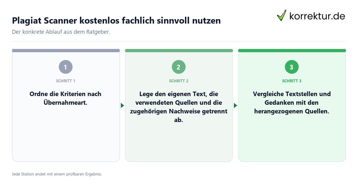 Konkrete Schritte zu Plagiat Scanner kostenlos fachlich sinnvoll nutzen