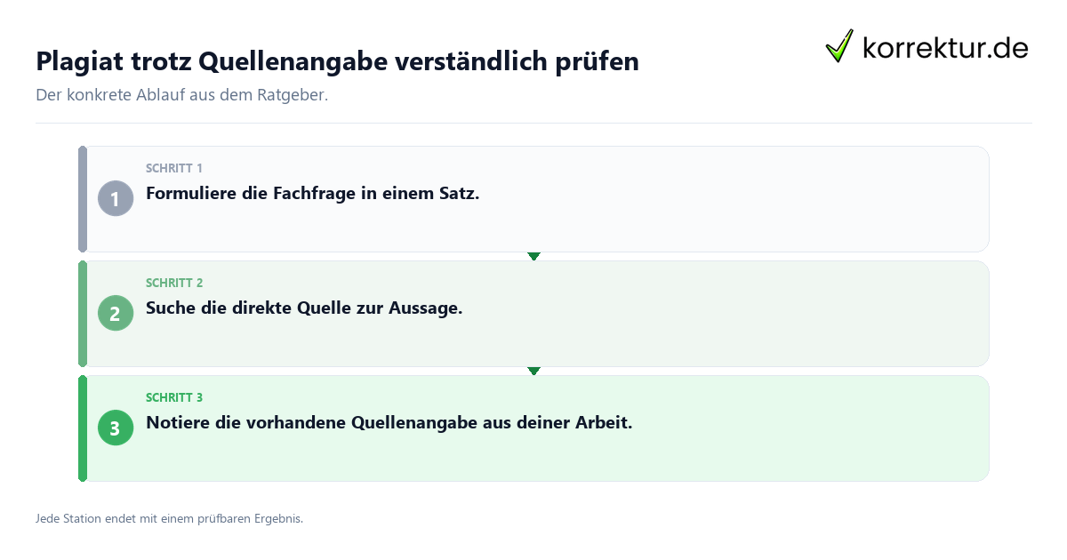 Konkrete Schritte zu Plagiat trotz Quellenangabe verständlich prüfen