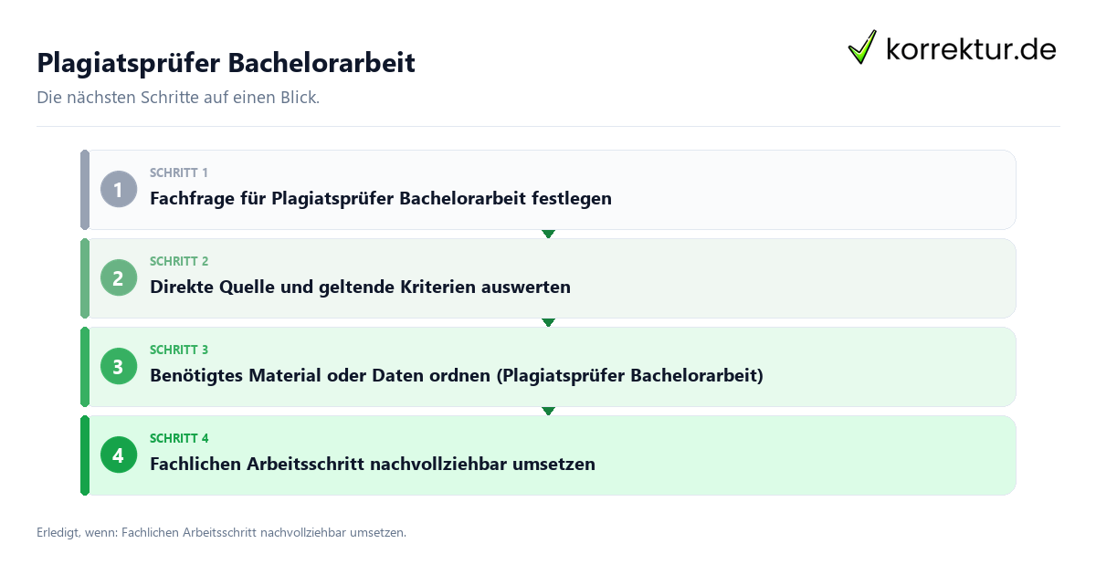 Plagiatsprüfer Bachelorarbeit mit einem Ablauf aus Prüfung, Kontakt und Dokumentation
