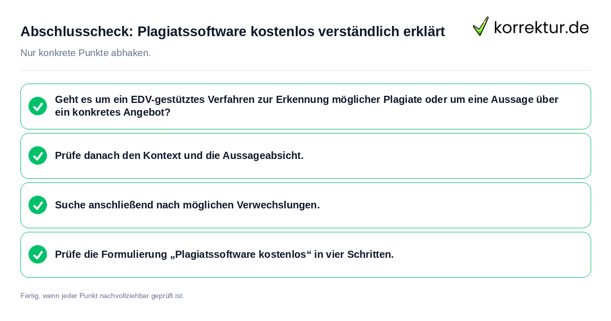 Abschlusscheck: Plagiatssoftware kostenlos verständlich erklärt Konkreter Abschlusscheck zu Plagiatssoftware kostenlos verständlich erklärt
