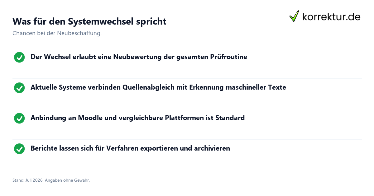 Plagiatssoftware an der Hochschule wechseln: Stärken im Überblick