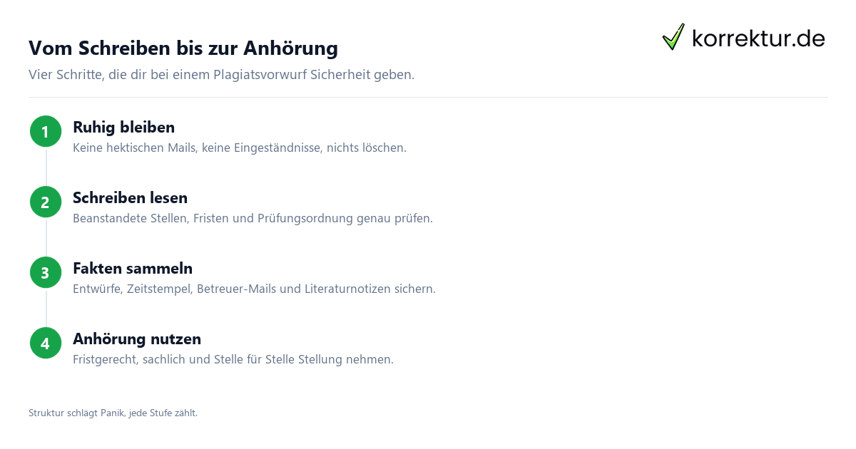 Plagiatsvorwurf was tun: die ersten Schritte nach dem Schreiben vom Pruefungsamt
