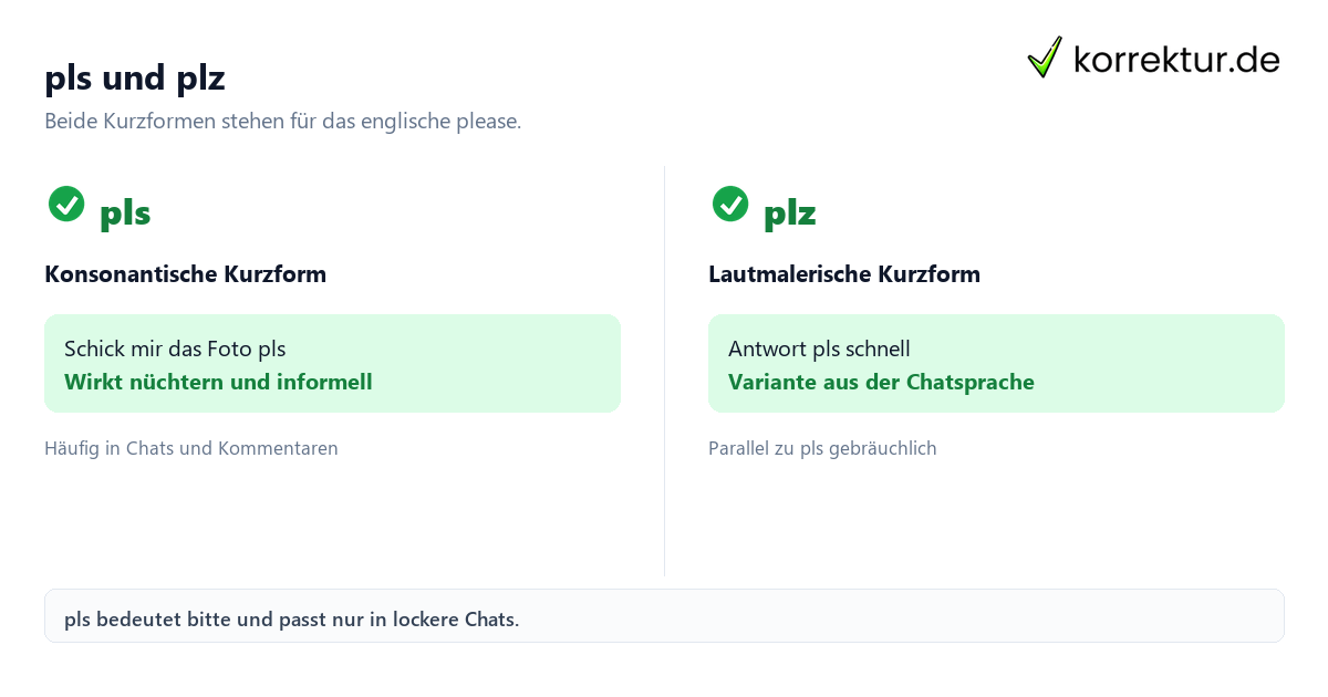 pls Bedeutung: pls und plz im Vergleich