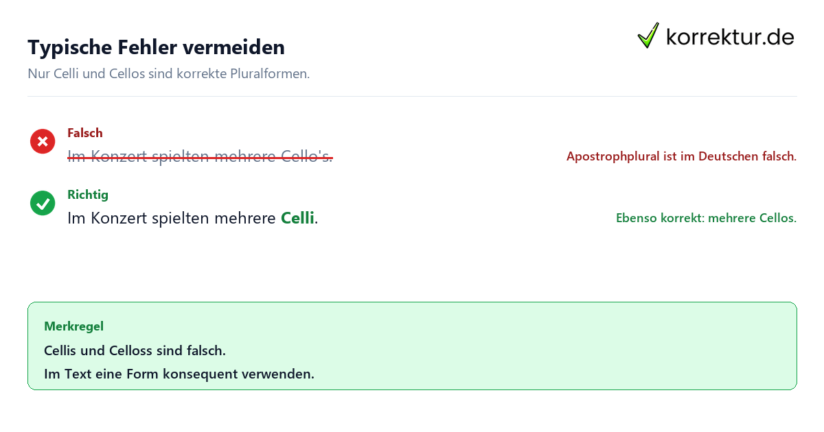 Plural von Cello richtig schreiben: Celli oder Cellos