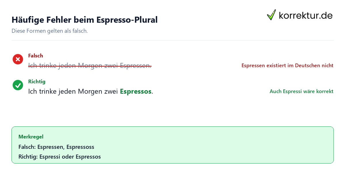 Plural von Espresso: typische Fehler beim Pluralbilden