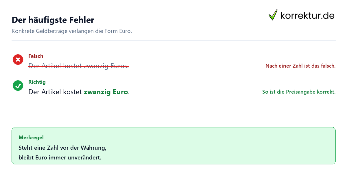 Plural von Euro