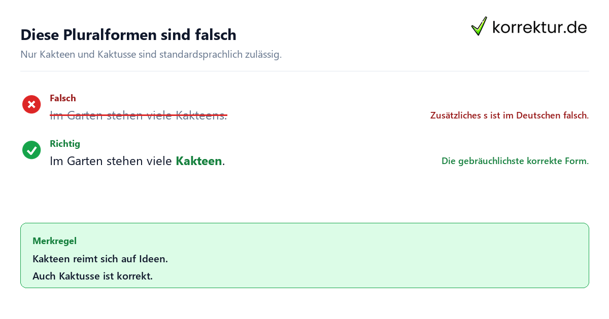 Plural von Kaktus Plural von Kaktus