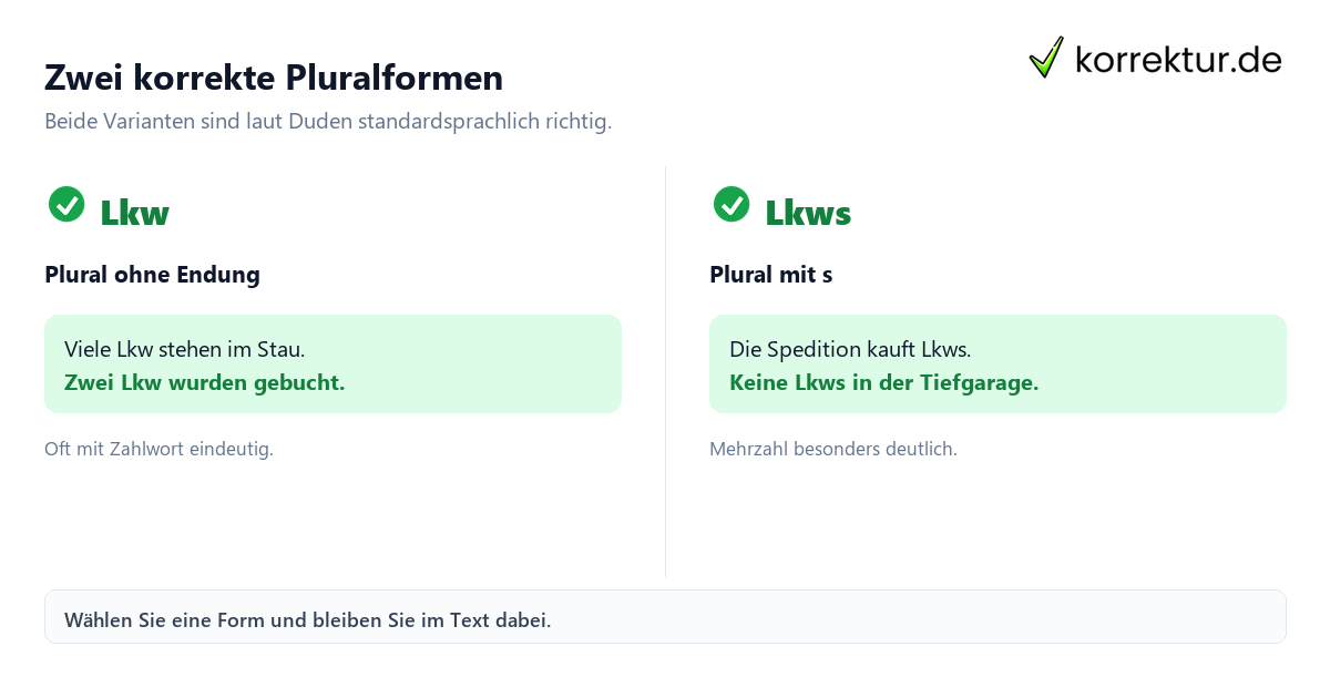 Plural von LKW Plural von LKW