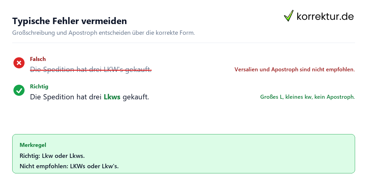 Plural von LKW