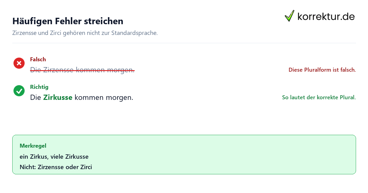 Plural von Zirkus Plural von Zirkus