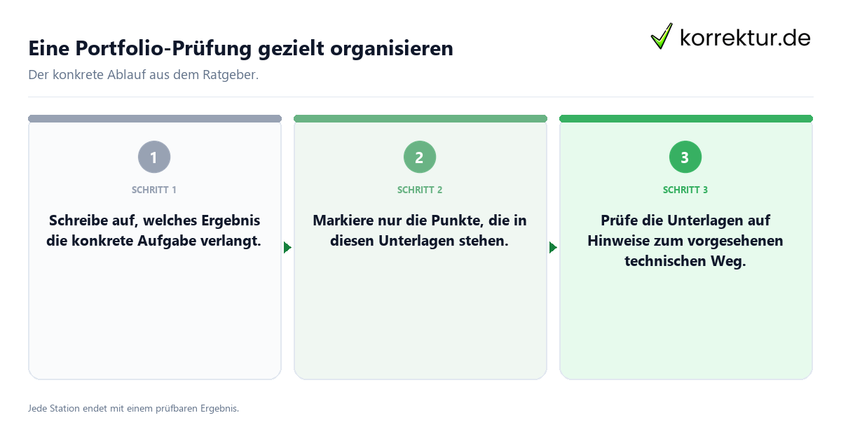 Eine Portfolio-Prüfung gezielt organisieren Konkrete Schritte zu Eine Portfolio-Prüfung gezielt organisieren