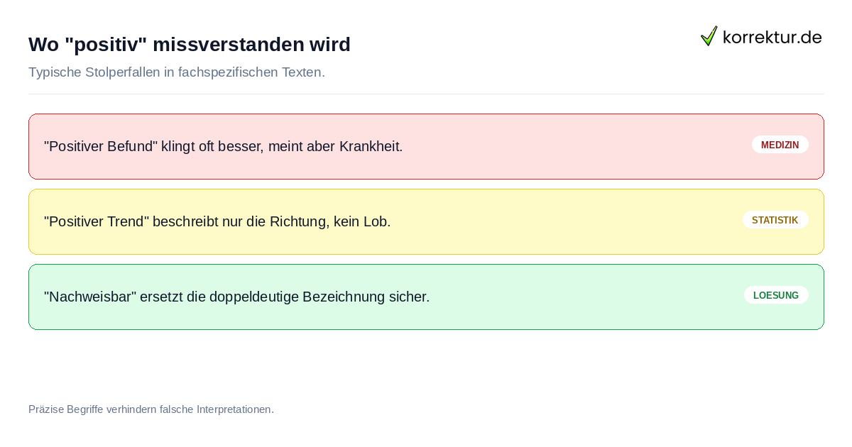 Fehlerquellen beim Begriff positiv in Medizin und Statistik erkennen