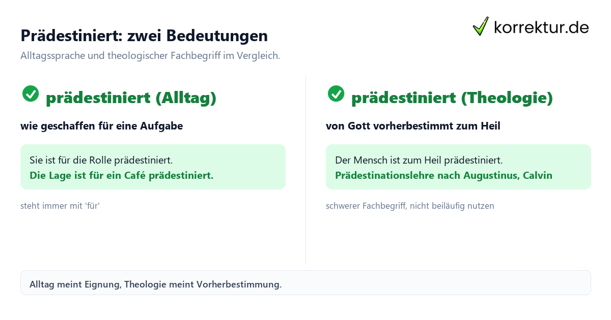 Prädestiniert Bedeutung
