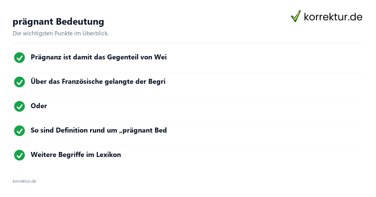 prägnant Bedeutung prägnant Bedeutung: Überblick