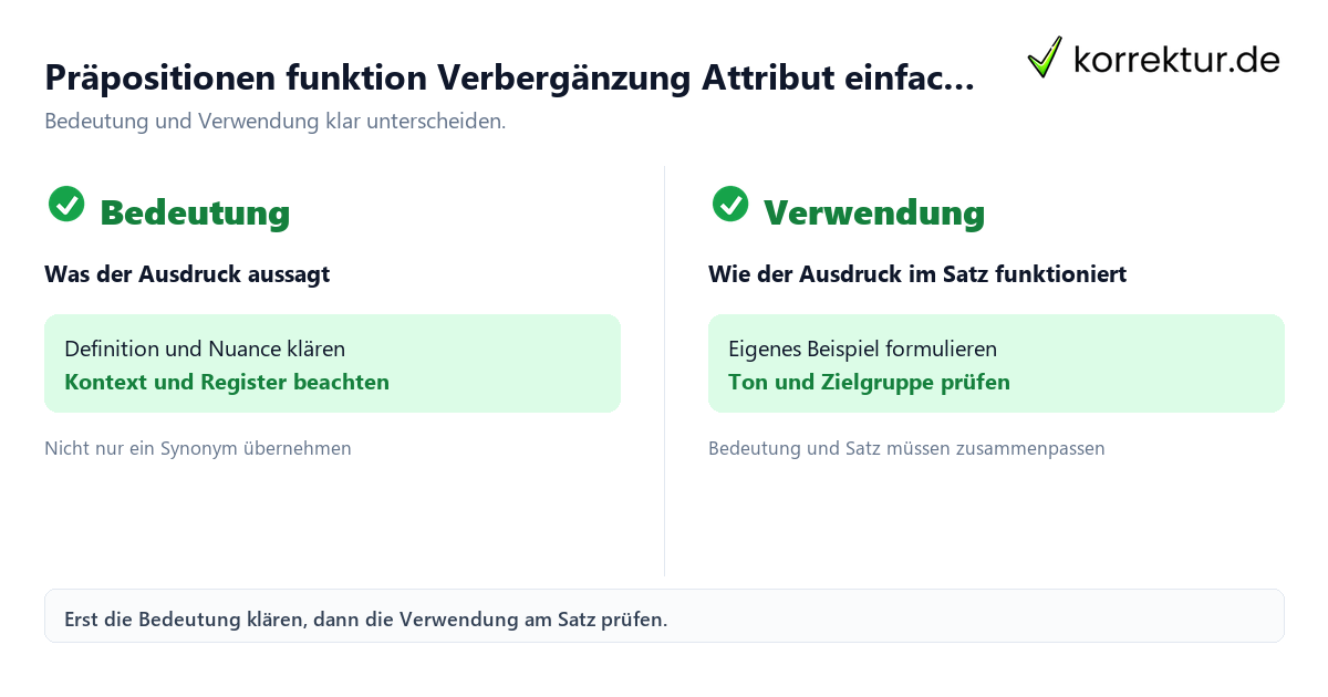 Präpositionen funktion Verbergänzung Attribut einfach erklärt Präpositionen funktion Verbergänzung Attribut einfach erklärt mit Bedeutung und passender Verwendung im Vergleich