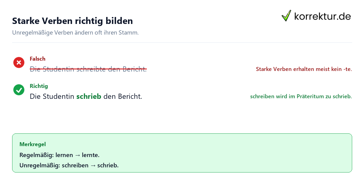 Präteritum: Bildung, Verwendung und Beispiele mit unregelmäßigen Verben
